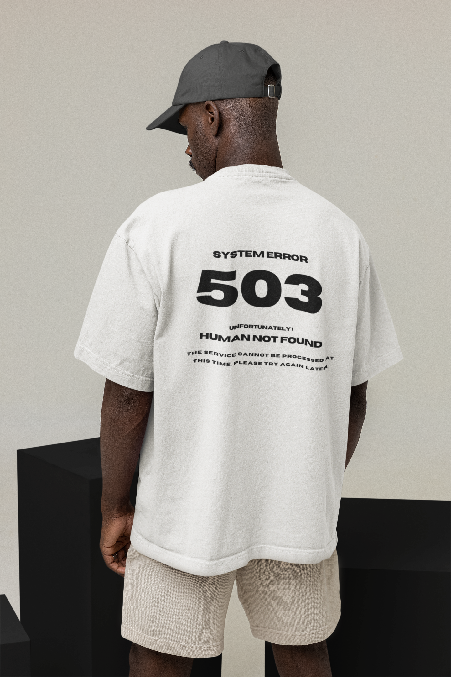 System Error 503 Puffed Oversized Tee (white)