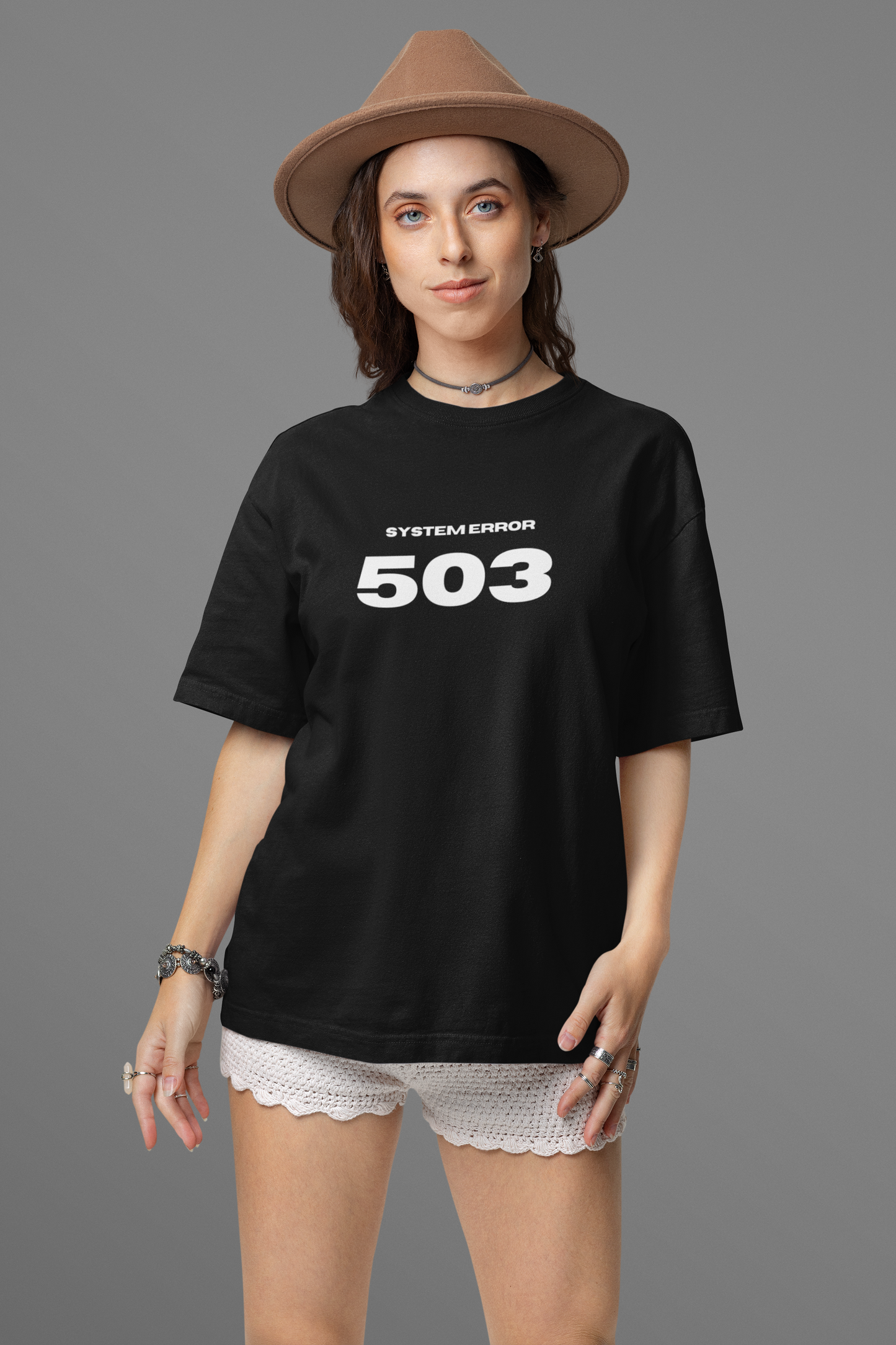 System Error 503 Puff Oversized Tee (Black)