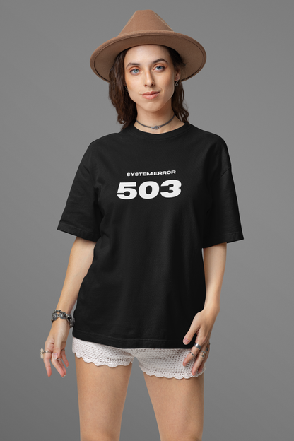 System Error 503 Puff Oversized Tee (Black)